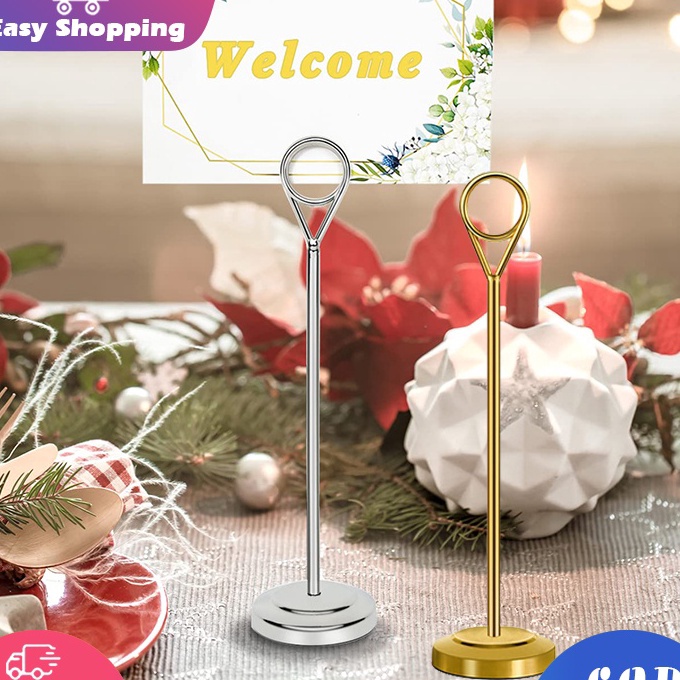 

KI3 Tiang Nomor Meja Stainless Menu Stand Table Number Holder Stand Tatakan Holder Foto Price Tag