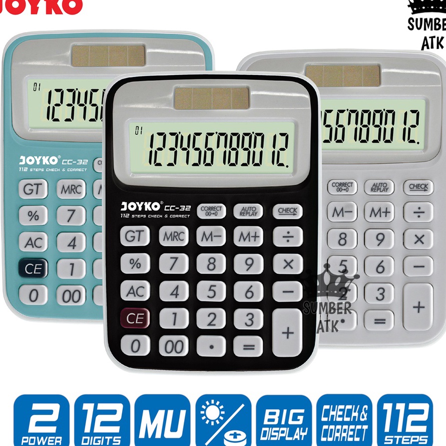 

Cepat Kalkulator Joyko CC32 12 Digits Check Correct Calculator