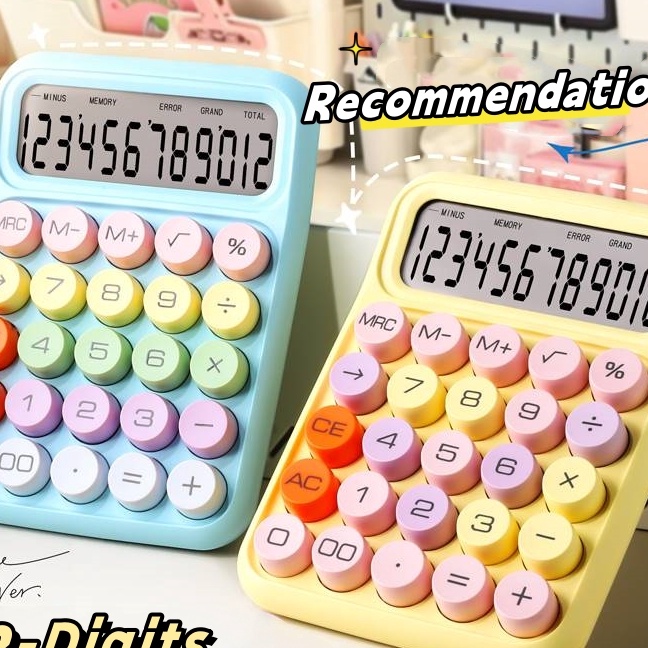 

KI3 Kalkulator Dopamin Kalkulator Elektronik Warna Permen 12digit Display Besar Keyboard Dot Mekanik Tombol Besar Lucu Presisi Alat Tulis Komputer