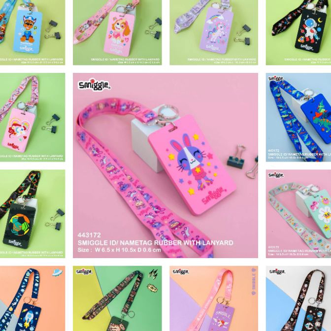 

Bonus Smiggle bag tag card holder dgn Tali lanyardName tag Smiggle 3Dtali