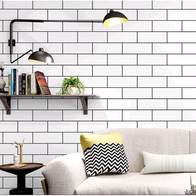 Feraristore Wallpaper Dinding Bata Hitam Bata Putih Bata Abu Walpaper Batu Bata Wallpaper Batu Alam