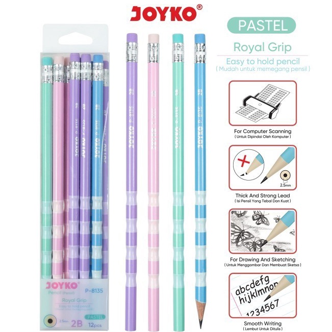 

Pencil Pensil Joyko P8135 Royal Grid 2B 1 Box 12 Pcs