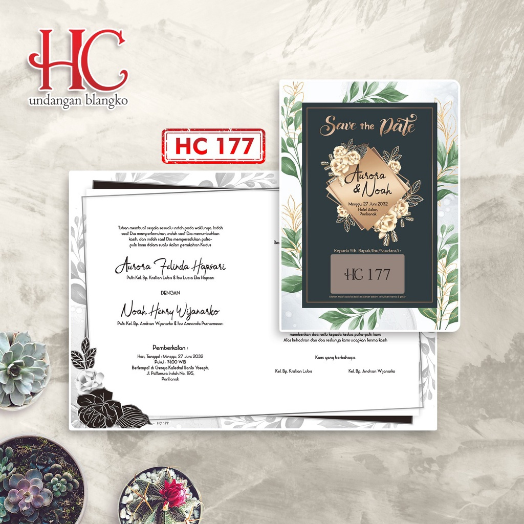 Blangko Kartu Undangan HC 177 Terbaru Harga Murah