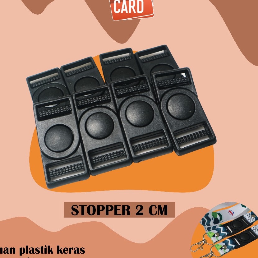 

Limit stoper stopper tali id card lanyard cantelan ukuran 15cm dan 2cm isi 12 pcs hitam