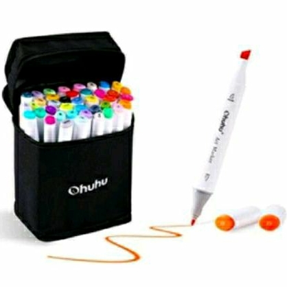 

Ohuhu 48 colours markers set , Brush & fine tip