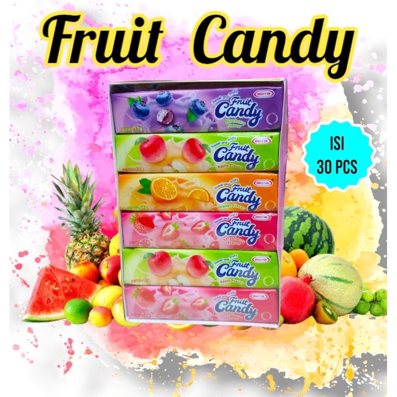 

Fruit Candy Cheewy stik 1 Box Isi 30