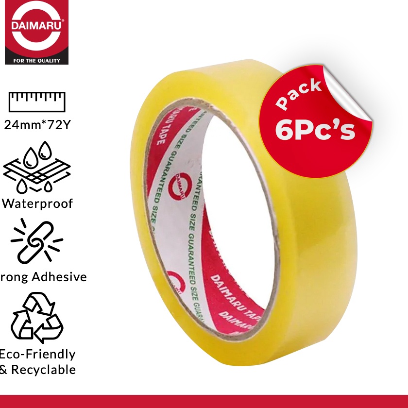 

KI3 Daimaru Stationery Tape Transparan 24 mm x 72 Yard Paket 6Pcs