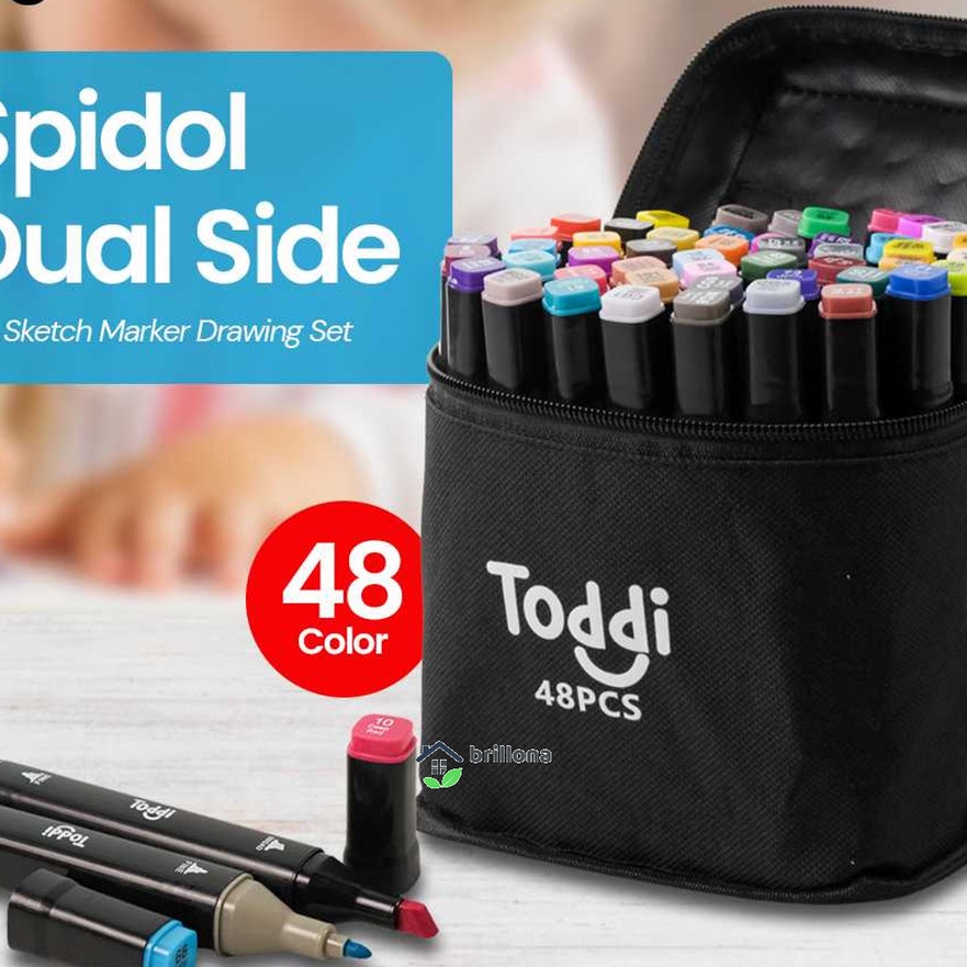 

HJ6 Toddi Spidol Dual Side Fine Art Brush Art Marker Set 1 and 6mm Tip CY6