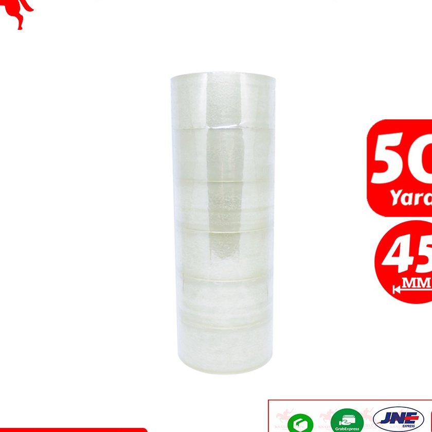 

HJ6 Lakban OPP Tape Lakban Bening KSATRIA Tape 5 Yard 1 Slop