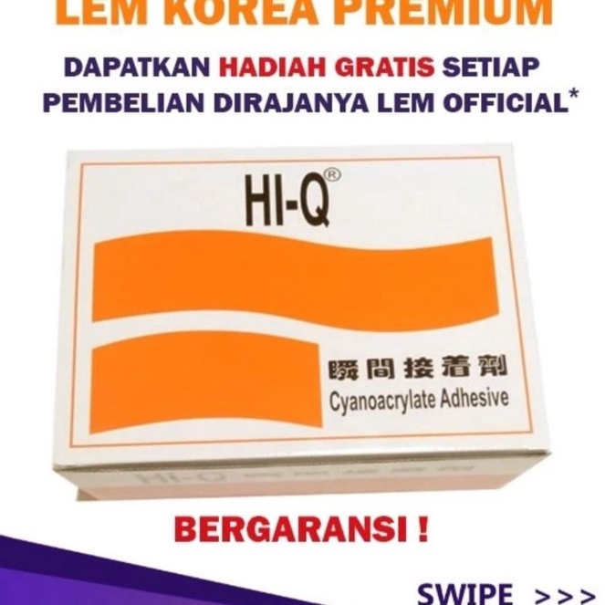 

Hemat lem tetes HI Q lem serbaguna lem korea hiq super glue superglue HIQ cyanoacrylate