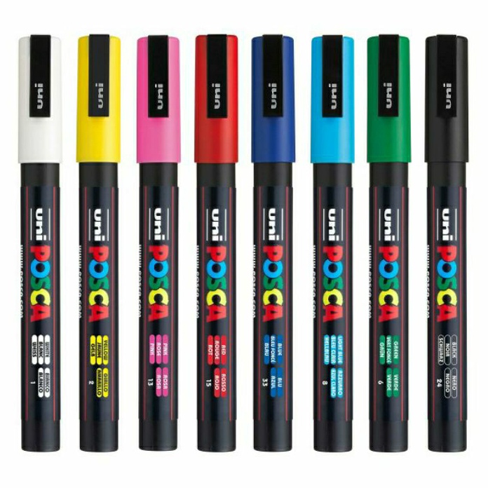 

KP8 Uni Posca Paint Marker PC3M Fine Point bullet shaped 9 13mm