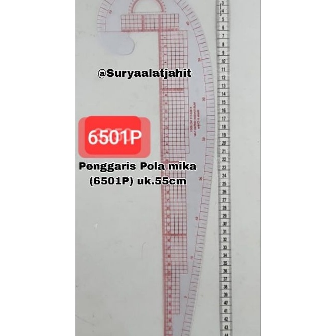 

HJ6 Penggaris Mika 651P uk55cm multifungsi rp161pcs