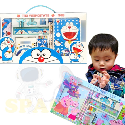 

HJ6 1KG 5PCS Spacekidjk Paket Alat Tulis 14 in 1 Stationery Set Study Set Anak Karakter Set Alat Tulis Box Anak