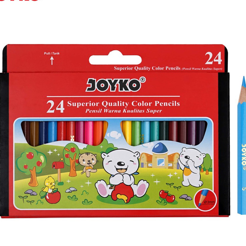 

berkualitas Joyko Pensil Warna Mini Short Color Pencils Hexagonal Grip CPS24