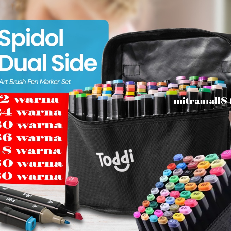 

Limitless Spidol Warna Stabilo Touch Toddi 128 Warna Dual Side Fine Art Brush Pen Animation Marker Set Sketsa