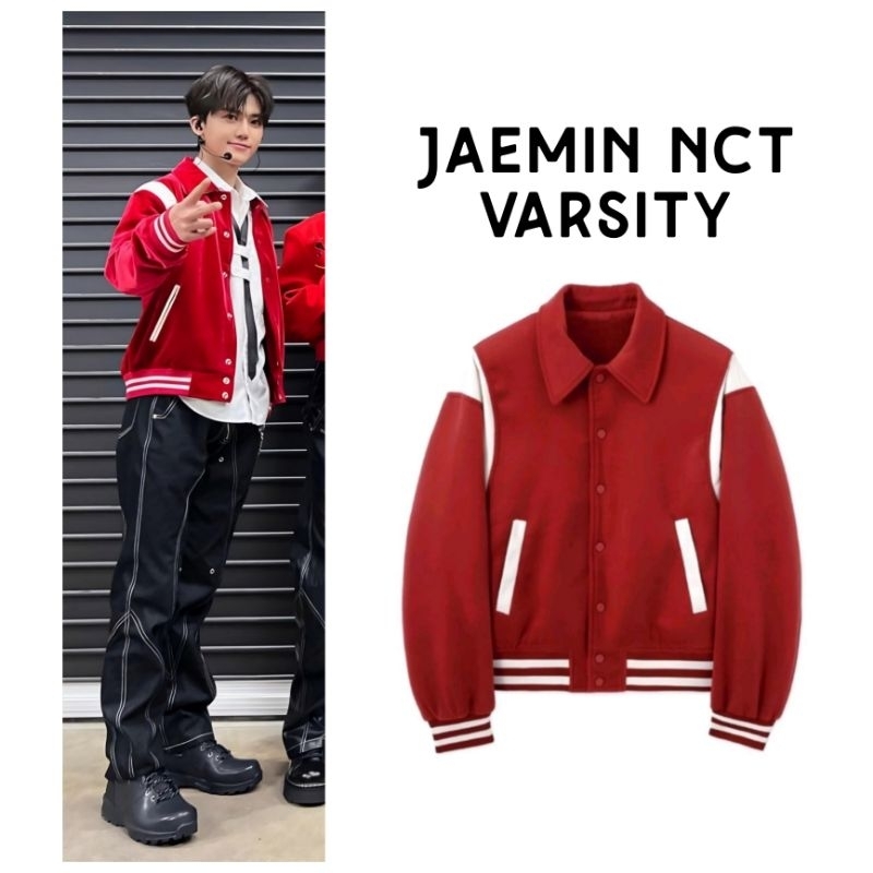 Jaketin Aja Varsity Polo Collar Big Size ( S - 6XL ) JAEMIN NCT Bomber Jaket POLOS BASIC KPop Idol S