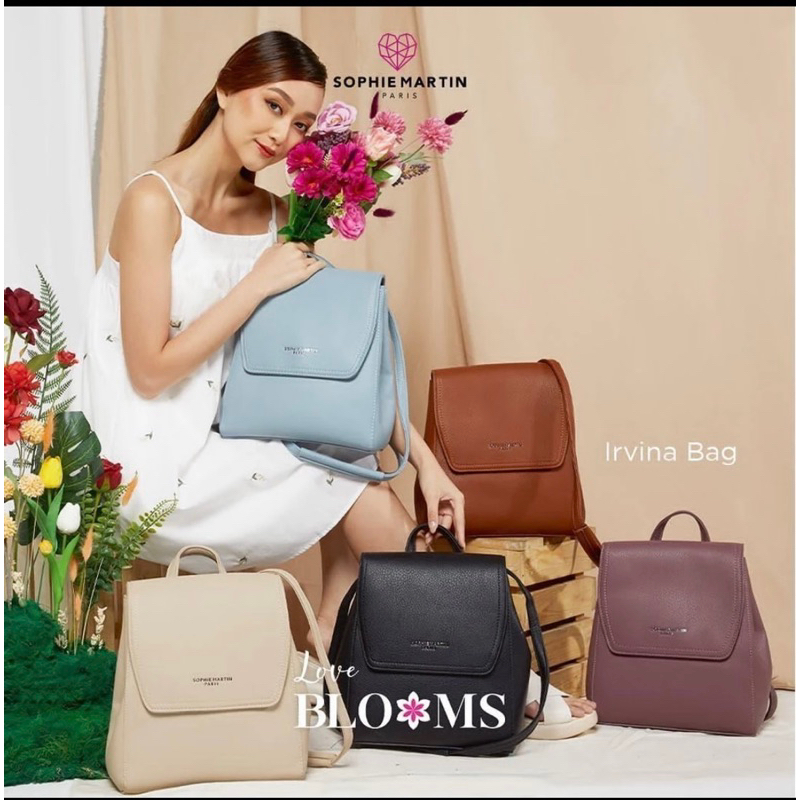 tas irvina  black , blue , pink sophie martin ransel / selempang