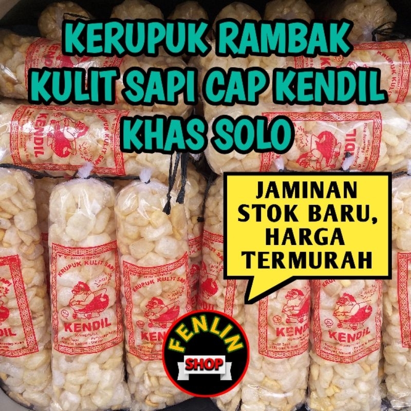 

( INSTANT ) TERMURAH KERUPUK RAMBAK KULIT SAPI CAP KENDIL KHAS SOLO JUMBO 275 GR