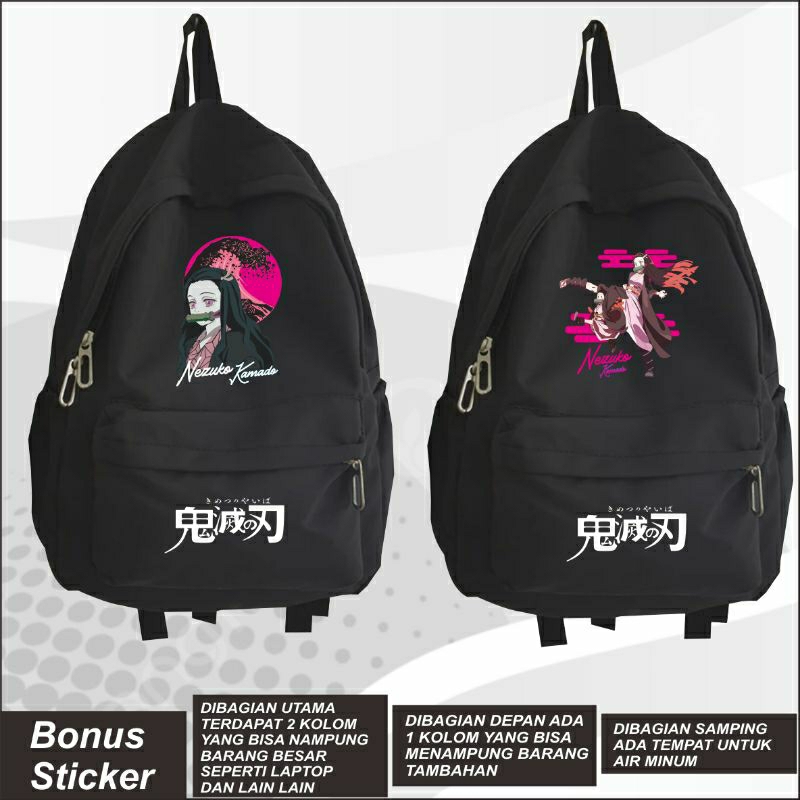 Tas Sekolah Ransel Anime Demon Slayer Kimetsu No Yaiba Nezuko Kamado