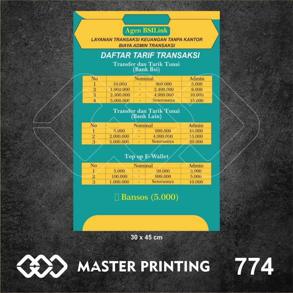 

774 - Stiker Agen BSI Link, Sticker Vinyl, Premium, Tahan Air, Termurah, dan Bisa Custom