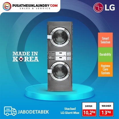 LG Giant Max Set Stack Mesin Cuci 13kg & Mesin Pengering Gas 10,2kg LGMX13