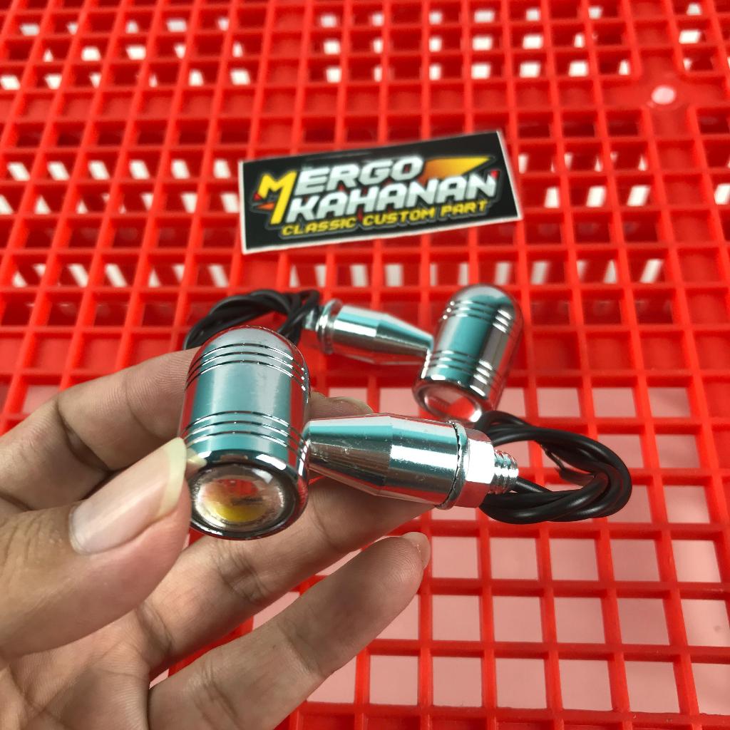 Lampu Reteng cb Bulat Palu Keci Mini CNC Led Mata elang Super terang Harga Sepasang