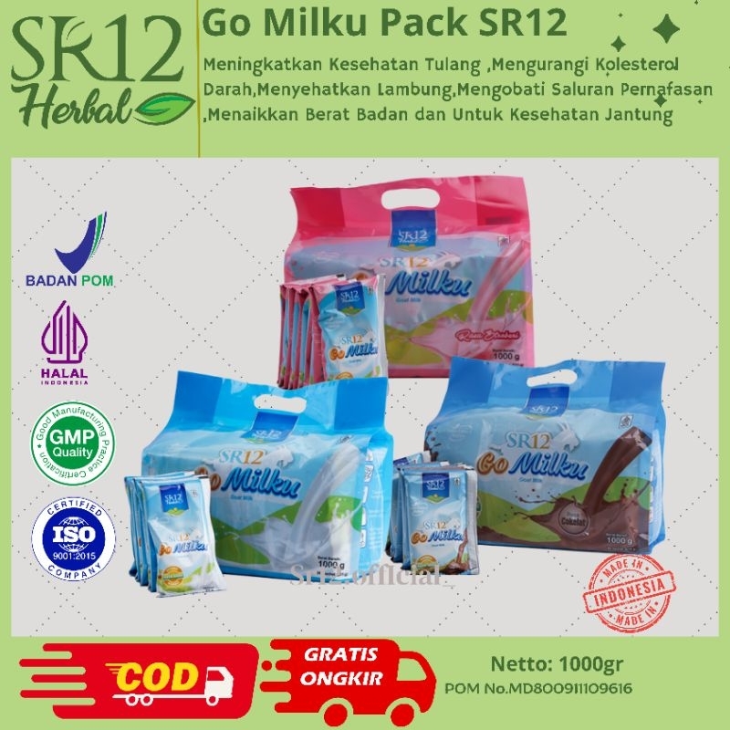 

SR12 Go Milku susu kambing Etawa Kemasan Bag 40 sachet /SR12 GOMILKU