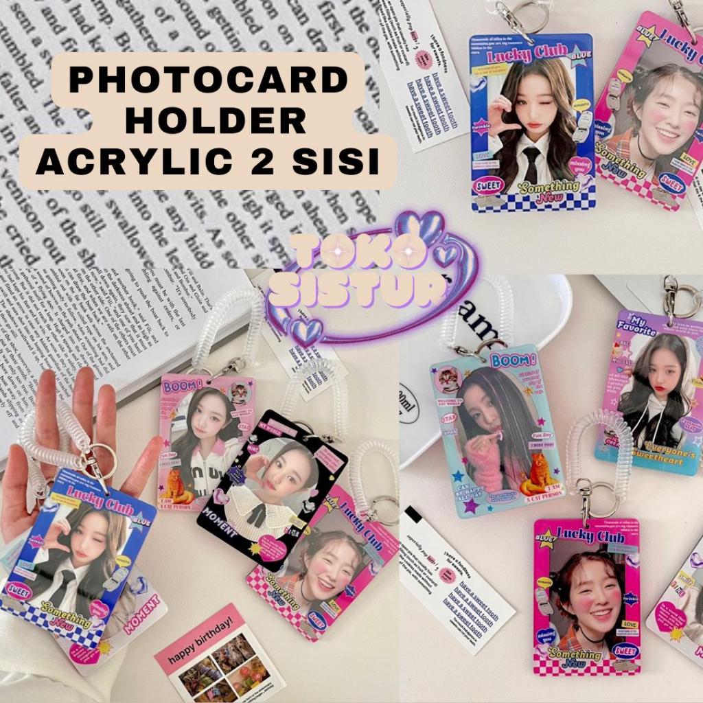 

[TS] CAHOL TEXT CUTE ACRYLIC 2 SISI/2 SIDE AKRILIK Photocard Holder 2 sisi 2 side kpop Transparent Clear Acrylic Id Card Acrylic Frame Bingkai foto cahol termurah