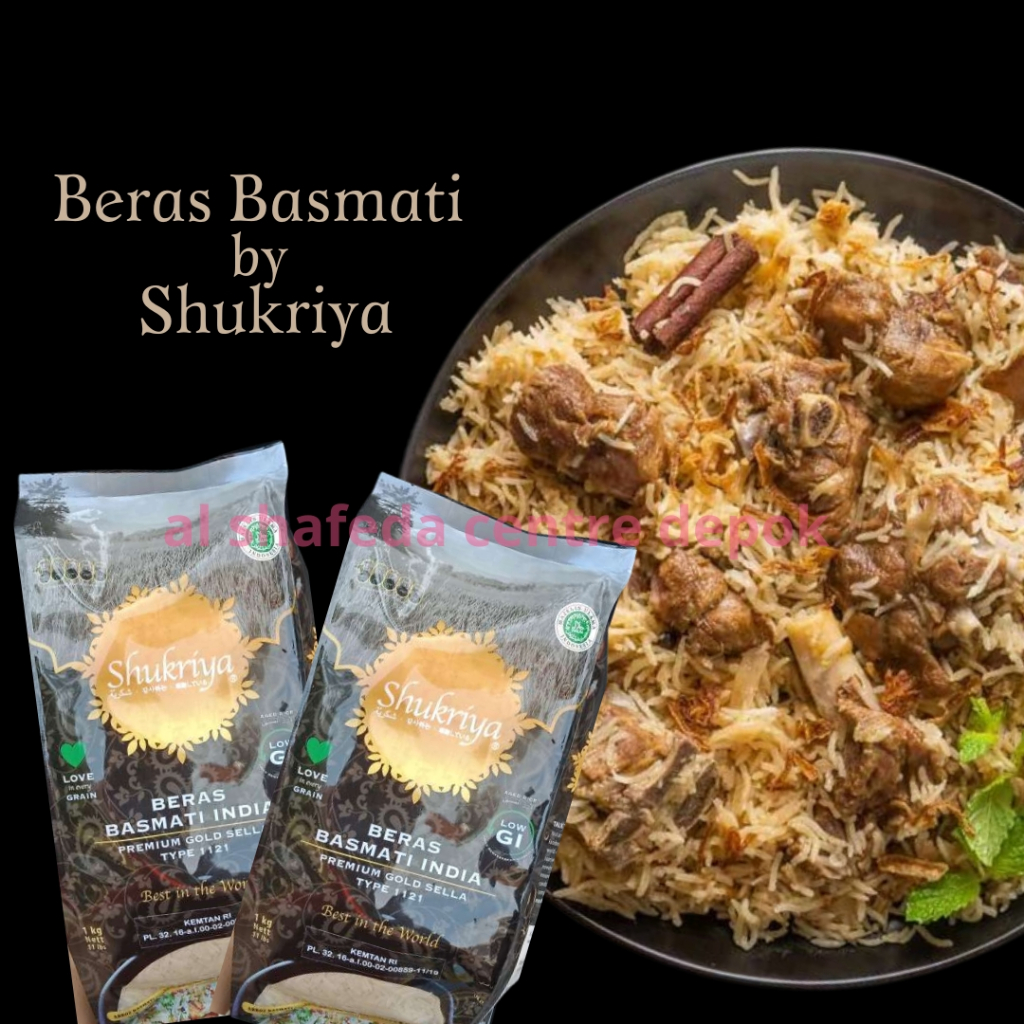 

BERAS BASMATI SHUKRIYA 1KG/ BERAS BIRYANI / BERAS NASI KEBULI / BERAS INDIA