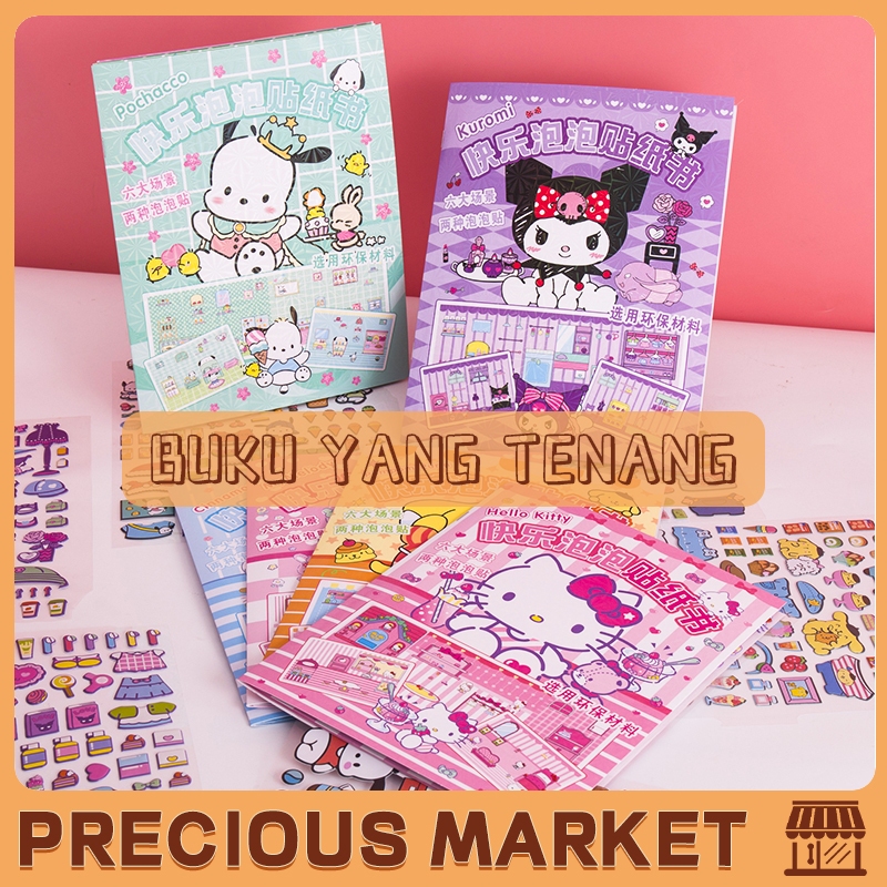 【Stok Tersedia】Quiet Book Sticker Sanrio Lucu Buku Mainan Edukasi Bongkar Pasang Busy Book Anak