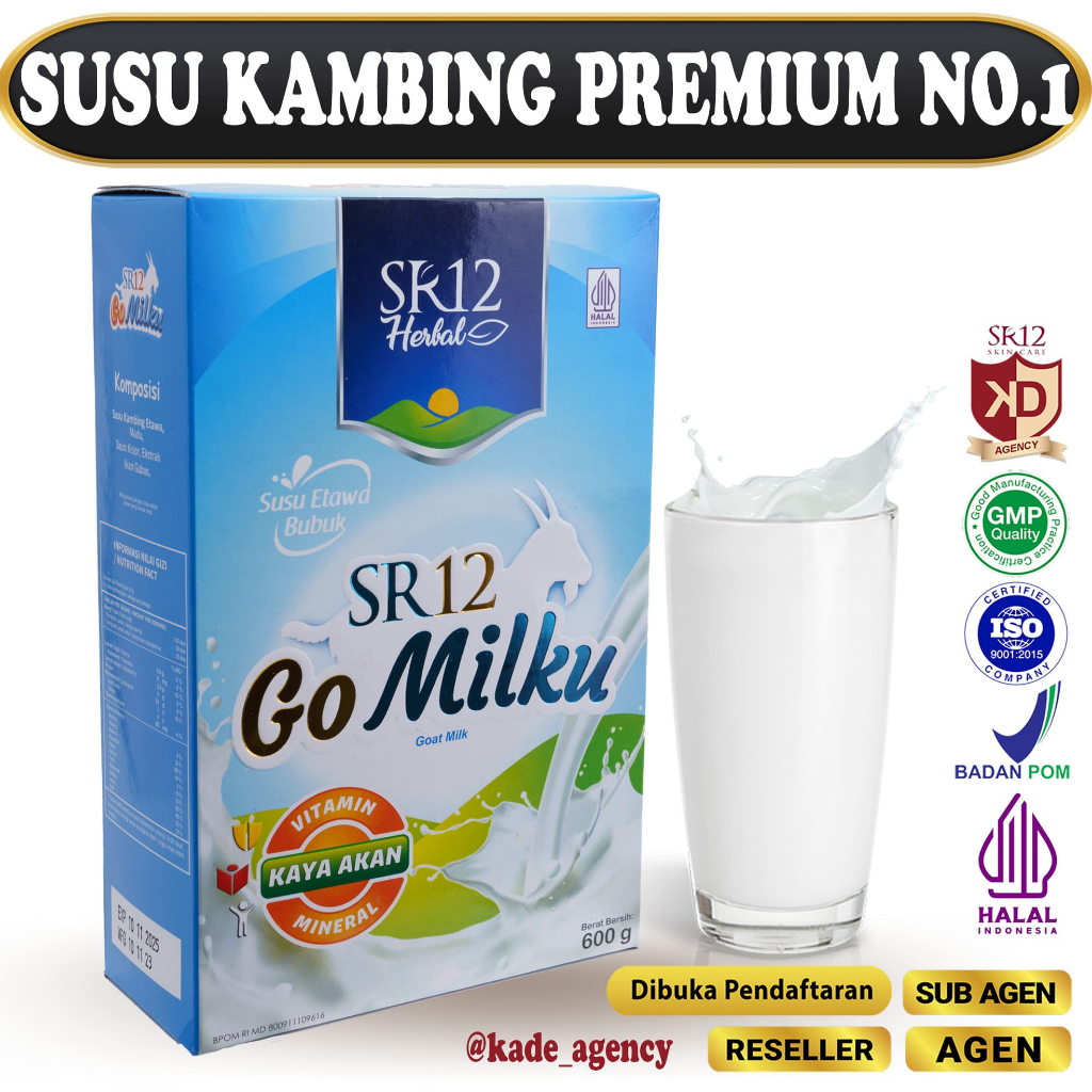 

SR12 GO MILKU SUSU ETAWA TERBAIK GOMILKU SUSU KAMBING KUALITAS PREMIUM / GOAT MILK SUSU BUBUK BPOM