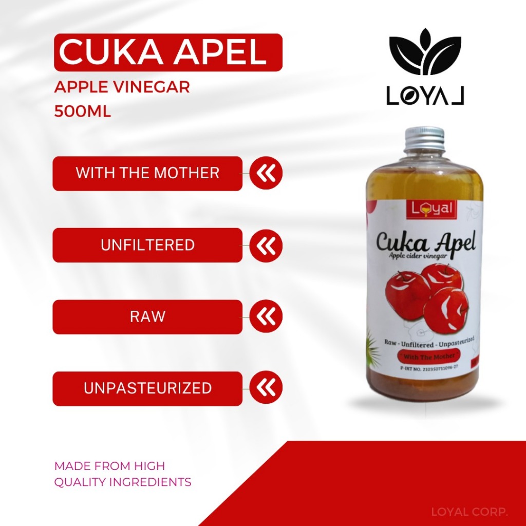 

CUKA APEL/ APPLE VINEGAR 500ML ORIGINAL 100% WITH THE MOTHER