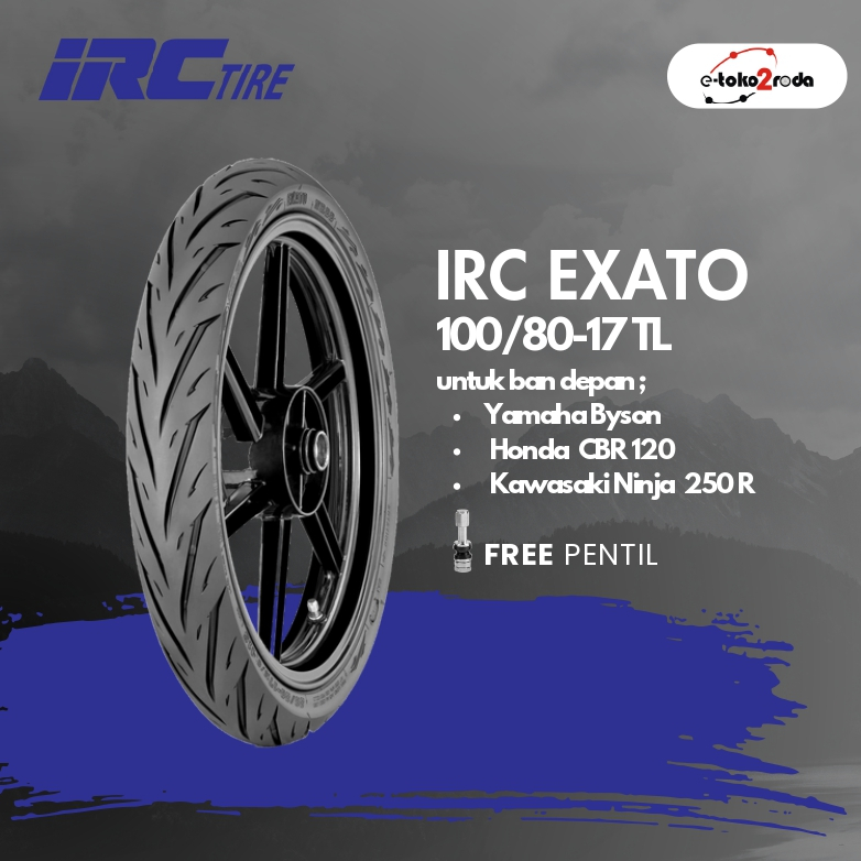 BAN IRC TUBELESS EXATO NR88 100/80 RING 17