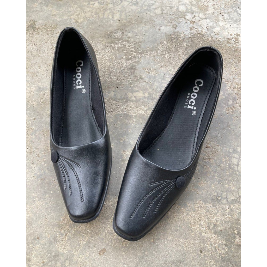 Capybendel-Sepatu Kerja hitam wanita, Heels Kerja, Pantofel kerja wanita Cooci
