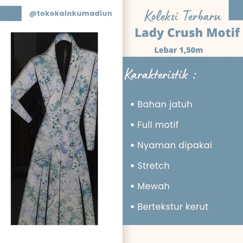 Lady Crush Motif bahan dress Lebar 1,50m