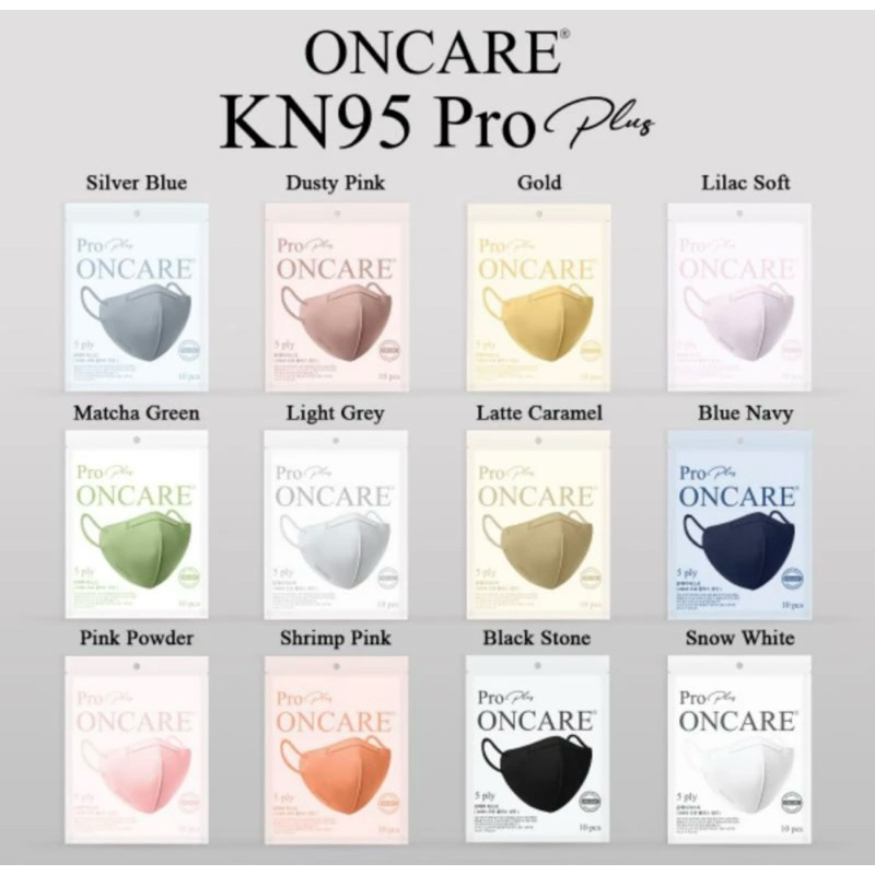 MASKER KN95 PRO PLUS ONCARE WARNA ISI 10 LEMBAR - MASKER KN95 PRO ONCARE - MASKER KN95 ONCARE