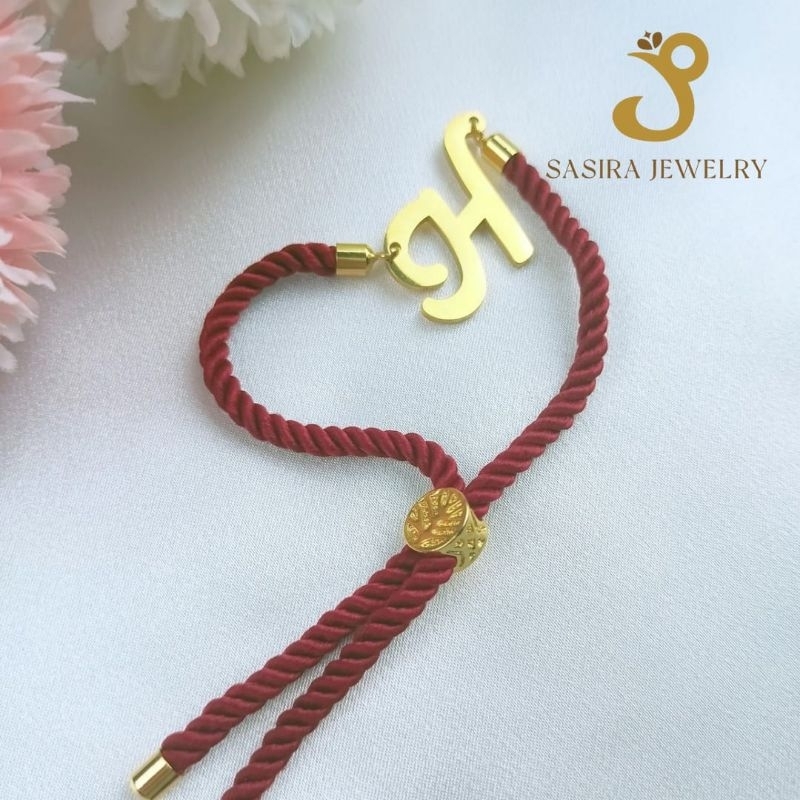 Gelang Serut Titanium Huruf