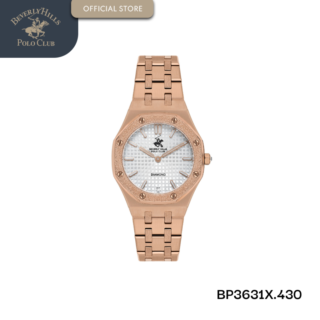 Beverly Hills Polo Club Jam Tangan Wanita BP3631X.430 White- Rose Gold