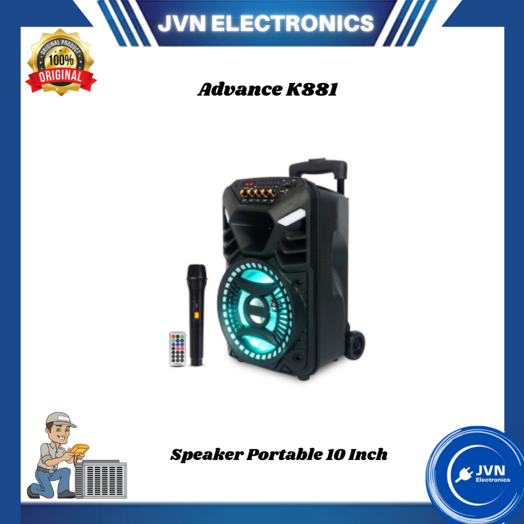 Speaker Portable Advance K881 8 Inch
