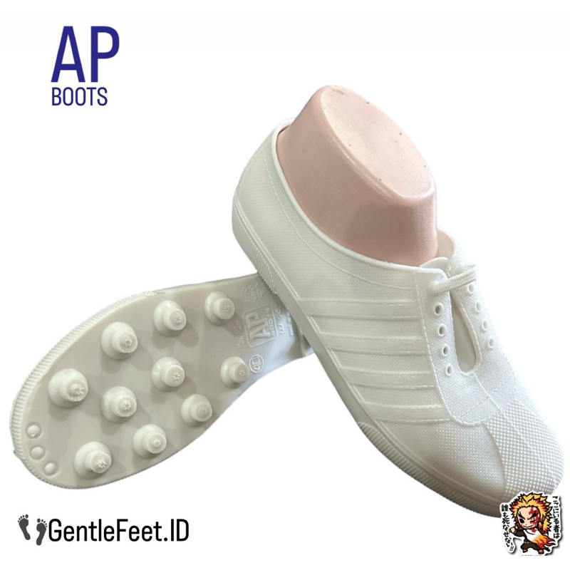 SEPATU KARET AP 963 WHITE 37-42 - SEPATU KARET SOL SPUL BOLA PUTIH - AP BOOT