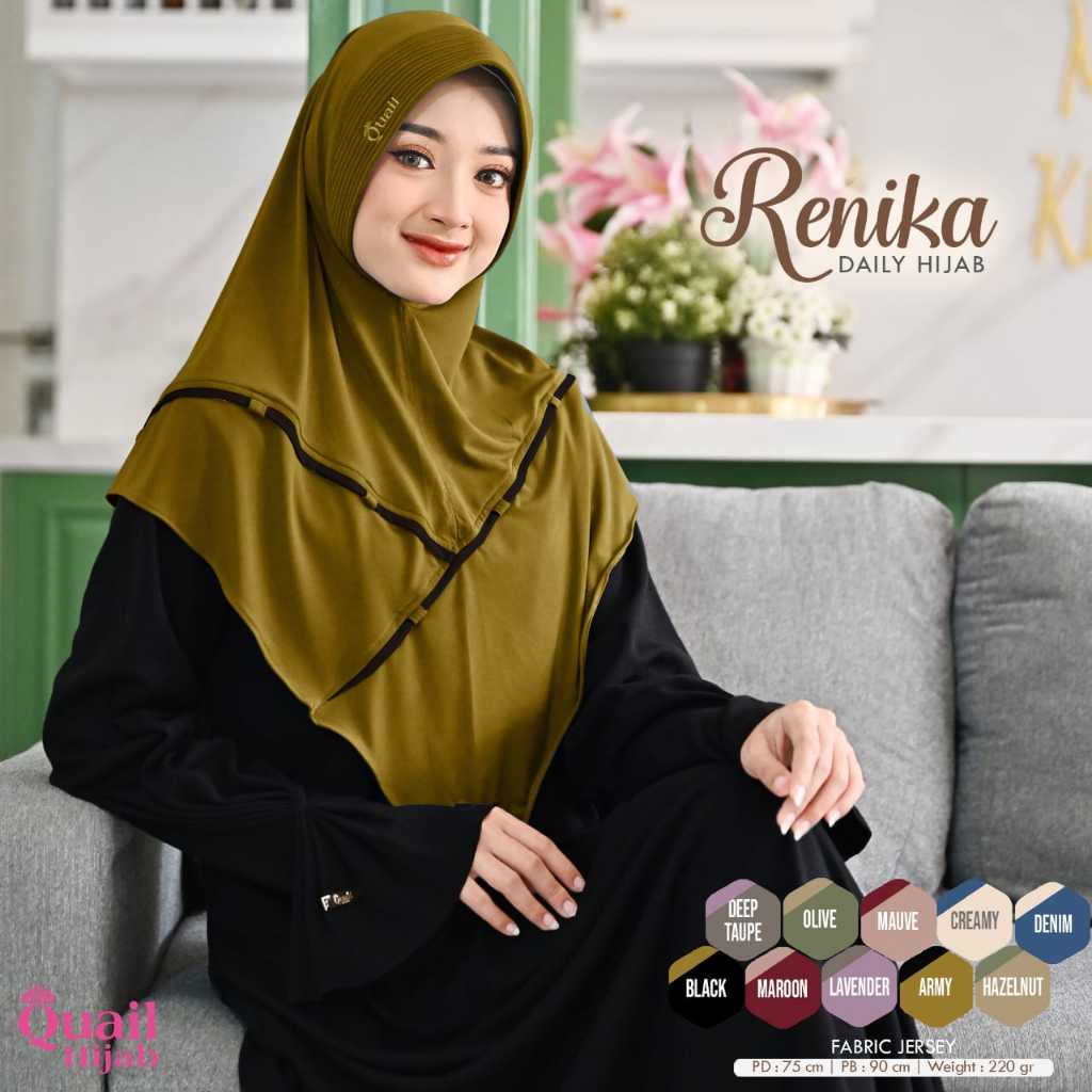 Renika Daily khimar Original Quail hijab Wanita jersey Emran Hijab Emran