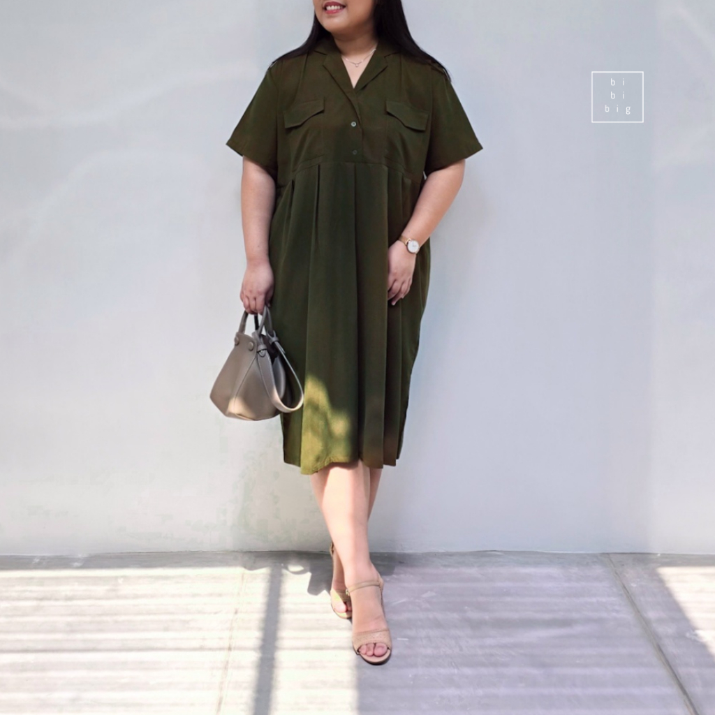 Defect Sale - HEATHER - Dress Linen Wanita Big Size / Plus Jumbo