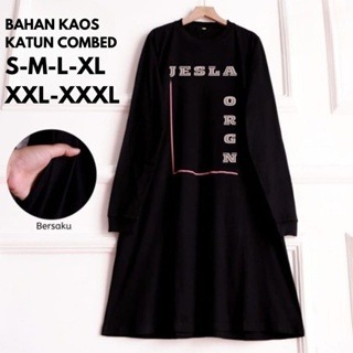 Baju Atasan Wanita Terbaru Quait Tunik BO Size S M L XL XXL XXXL Kaos Katun Combed Long Tunik Kaos L