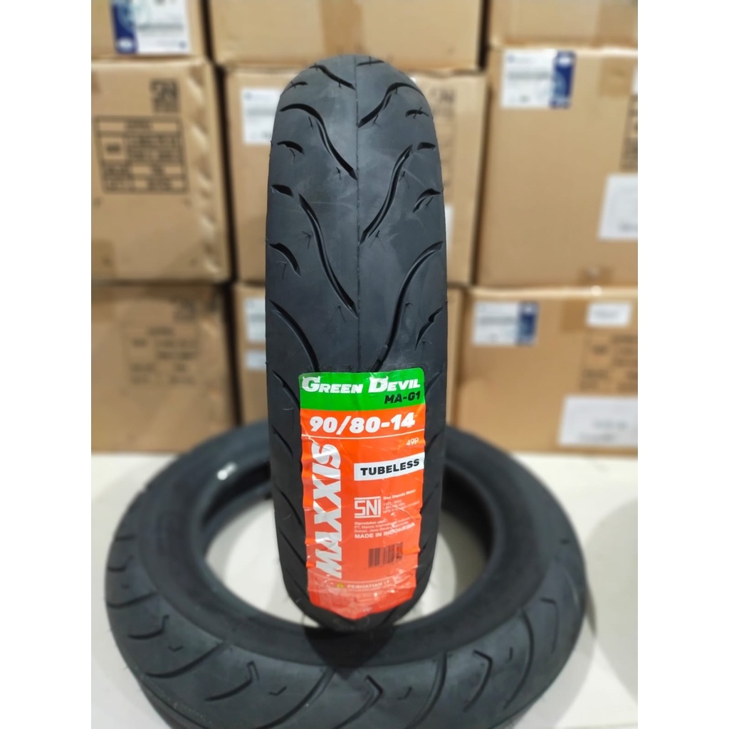 MAXXIS GREEN DEVIL 90/80-14 BAN LUAR MATIC TUBLESS MAXXIS RING 14