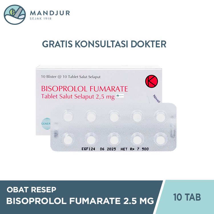Bisoprolol Fumarate Novell 2.5 mg 10 Tablet