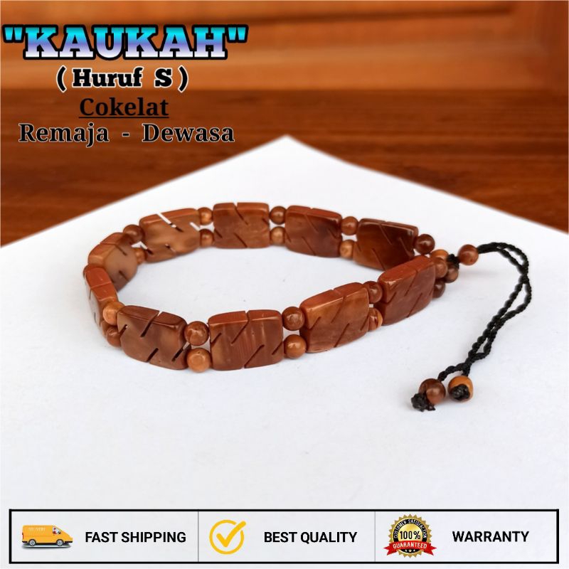 gelang kayu kokka huruf S kaukah