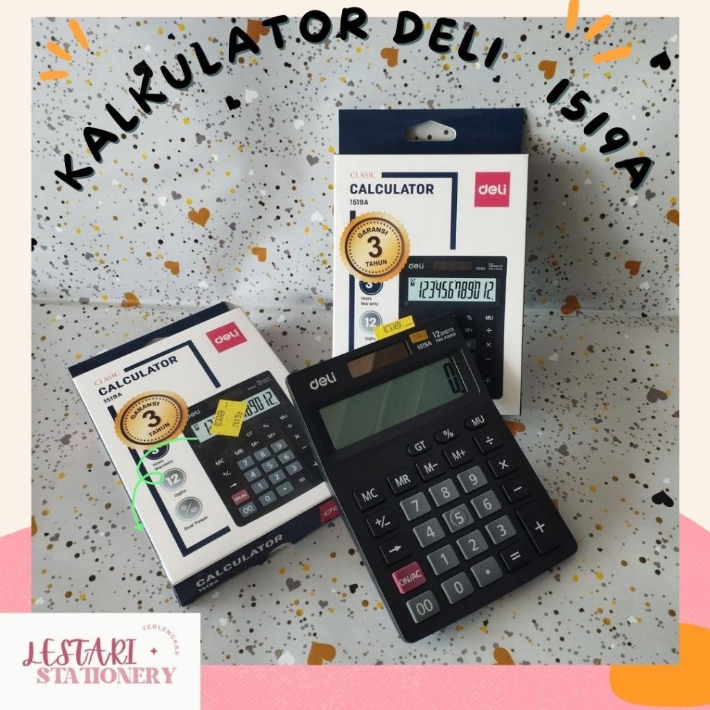 

Kalkulator Deli 1519A | Kalkulator Deli | Lestari Stationery