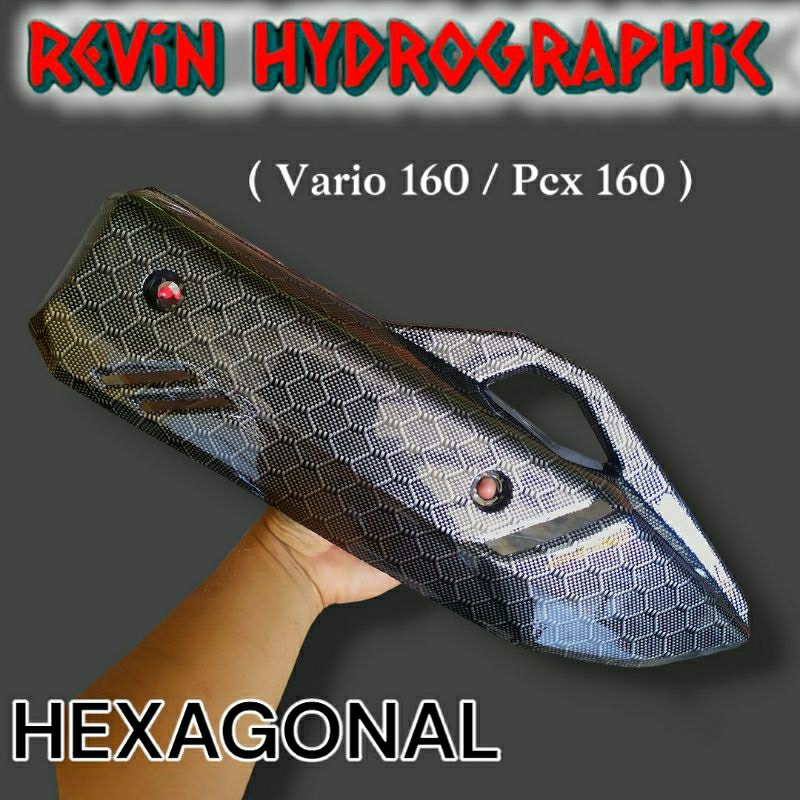 TUTUP TAMENG KNALPOT VARIO 160 - PCX 160 CARBON WTP HEXAGON