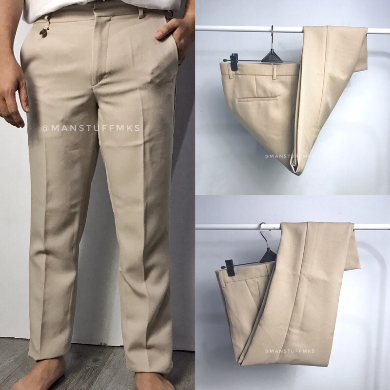 Celana Kain Pria Celana Formal Cream Cowok