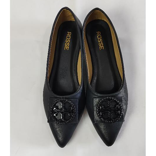 ROSSE Sepatu Hak Tahu 2 cm Flat bahan Doff - Rubber BR27 Sepatu Kantor Wanita / Sepatu Wanita Karir 